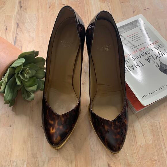 Stuart Weitzman Brown Chunky Heels - Picture 2 of 9